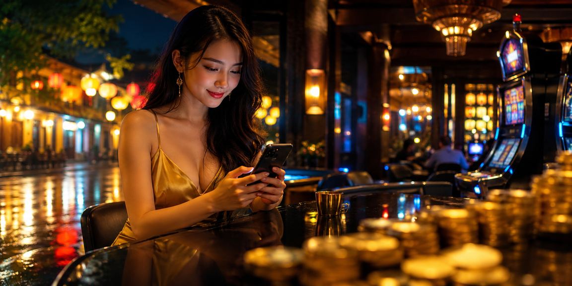 Người chơi trải nghiệm casino trên thiết bị di động tại Hội An